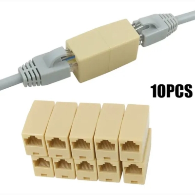 Kit 10 Pçs Emenda Conector P/ Rj45 Fêmea X Fêmea Cabo Rede